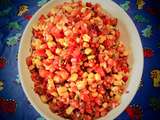 Succulente salsa de tomates, maïs et bacon