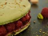 Gros macaron pistache/framboises