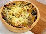 Quiche à l'oignon, poireaux et bacon