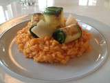 Risotto à la tomate et courgettes poêlées