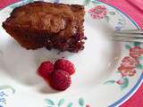 Brownie chocolat framboises