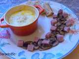 Oeuf cocotte aux jambon et champignons