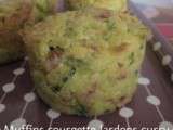 Muffins à la courgette râpée, aux lardons et au curry