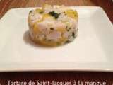 Tartare de Saint-Jacques à la mangue & au basilic