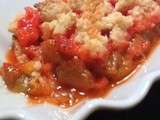 Crumble fraises-rhubarbe, flocons d’avoine et vanille