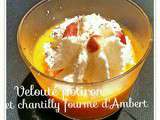 Velouté de potiron et chantilly fourme d'Ambert