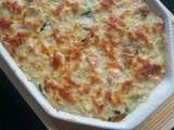 Gratin de Crozets, Saumon Frais et Courgettes