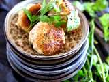 Boulettes épicées et lentilles à la crème