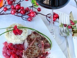 Filet de boeuf sauce vin et framboise, écrasé de pommes de terre à la truffe