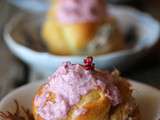 Petits choux au thon-wasabi glacage rose