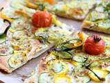 Pizza végétalienne aux courgettes et les herbes de la Garrigue