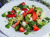 Salade de pourpier, fraises de Clery et avocat