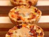 Tartelette patates douces, speck et vieux comté