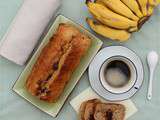 Gâteau Banane au chocolat blanc et Amande amère, sans beurre ni sucre ajoutés, sans lactose