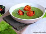 Velouté de Brèdes Chouchou et Patate Douce aux Tomates Mi-Confites