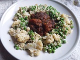 Boeuf en daube riz basmati, petit pois et chou fleur