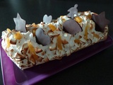 Buche Norvégienne insert ananas et au gingembre, chantilly au chocolat blanc