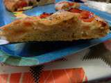 Focaccia aubergine, tomates et olives