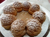 Paris Brest en huit choux individuels, avec craquelin