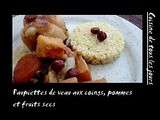 Paupiettes de veau aux coings, pommes et fruits secs