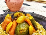 Couscous au khlîi et aux légumes