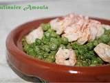 Tajine aux petits pois et aux crevettes