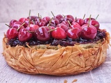 Tarte cerises pistache