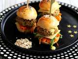 Mini burger aux légumes et quinoa, sauce citronnée