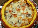 Gratin de courge en coque à l'andouille de Vire et au gruyère de Carrouges