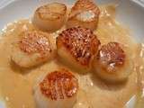 Coquilles St Jacques snacké à la sauce au cidre – Seared scallops with a cider sauce