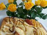 Gâteau aux pommes en spirale à la crème de coco, et coucher de soleil pour octobre rose