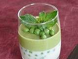 Panna cotta aux petits pois et à la menthe