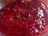 Confiture de framboises, poivron rouge et piment d’Espelette