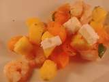 Salade de crevettes, au melon et à l’ananas