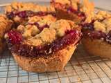 Tartelettes aux pommes, canneberges et crumble