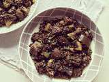 Curry de lentilles noires, aubergine & champignons