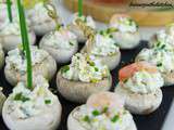 Champignons de Paris farcis aux Crevettes