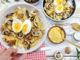 Gnocchis à la Crème de Butternut, aux Champignons Poêlés et au Reblochon