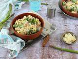 Gratin de Pâtes, Asperges Vertes, Jambon Cru et Parmesan