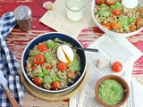 Risotto Crémeux de Sarrasin Tomates Cerises et Pesto de Basilic