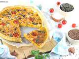 Tarte aux Patates Douces, Roquefort et Graines