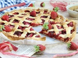 Tarte Quadrillée Fraises et Rhubarbe