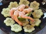 Salade du chef : crevettes en nage de coco