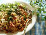 Salade de haricots blancs, patate douce et feta