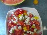 Salade de pastèque, tomates et feta