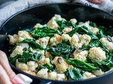 Chou-fleur sauté au cumin aux épinards