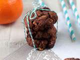 Cookies tout choco, mandarine et noisette {vegan}