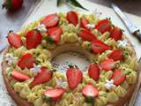 Couronne aux fraises et pistache