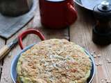 Galette à l’Ossau-Iraty comme une omelette aux flocons de céréales avec du fromage