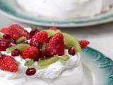 Pavlova fraise, kiwi et citron vert